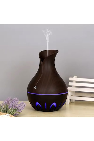 Ultrasonik Hava Nemlendirici 200ml Buhar Makinesi 7 Renk Led Işıklı Vazo Model Aroma Difüzörü 001