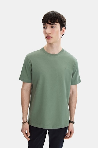Backandbond Adaçayı Regular Fit Örme Bisiklet Yaka Tişört Mint Yeşili