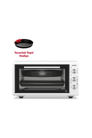 Simfer 4546 Beyaz 45 LT Turbo Fan Mini / Midi Fırın - 6 Fonksiyon, Yoğurt Yapma & Buz Çözme Özellikli