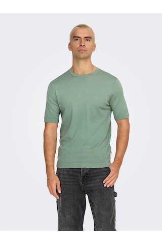 Only & Sons Erkek Düz Basic Yeşil T-shirt-22022928