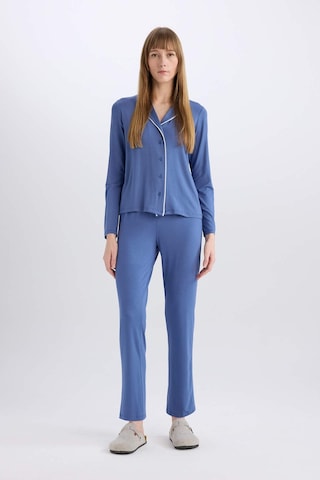 DeFacto Pijama Takımı Regular Fit Uzun Kollu Üst Uzun Alt-Fall in Love E1804AX24WNBE341