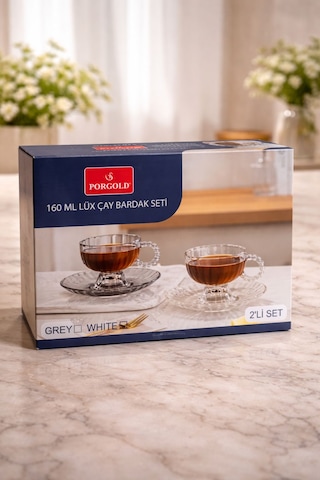 Porgold Lüx Çay Bardak Seti 160 Ml Beyaz