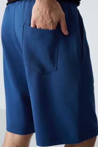 Tommy Life Parlament Pamuklu Kalın Yumuşak Dokulu Standart Fit Basic Erkek Şort - 81275 Mavi