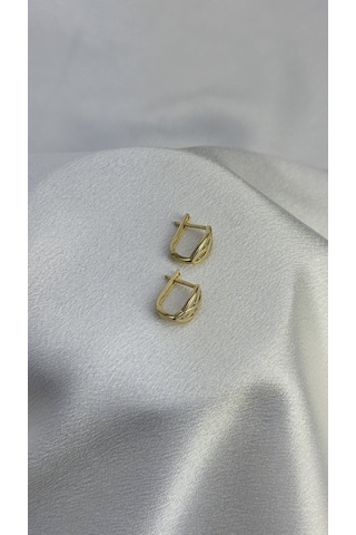 J Model Taşlı Altın Küpe Sarı Altın 77081892