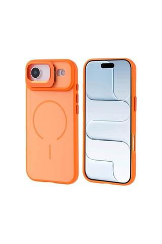Zore Apple iPhone Uyumlu 17 Air Kılıf M-safe Şarj Özellikli Kamera Standlı Omsy Notron Kapak - Lacivert