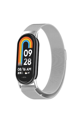 Xiaomi Smart Band 8 Zore Krd-01 Metal Kordon-gümüş