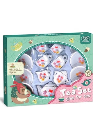 17 Parça Seramik Çay Seti 04803 Çiçek Desenli