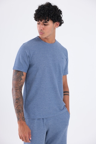 Rowinger Waffle Dokulu Nakış Logo Detaylı Oversize Erkek T-shirt İndigo