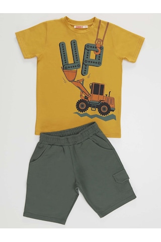 Denokids Mshb&g Up Kepçe Erkek Çocuk T-Shirt Şort Takım Çok Renkli