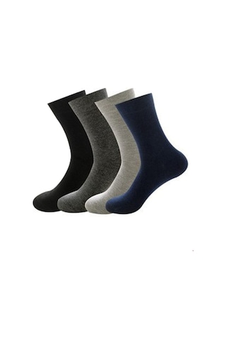 Hasyün Erkek Kışlık Dikişsiz Kalın Yün Çorap (6'Lı Paket) Çok Renkli