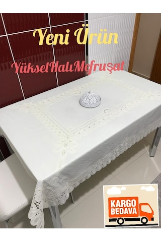Masa Örtüsü Dantel Görünümlü Pvc