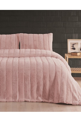 Merinos Luxe 3 Parça Çift Kişilik Yatak Örtüsü Seti Kutulu 230x250 Petek Pudra