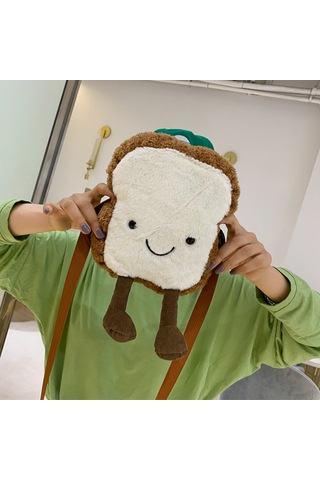 Dachuang Sevimli Tost Ekmek Crossbody Omuz Çantası Sevimli Peluş Çapraz Vücut Çanta Çanta Küçük Kızlar İçin Toddler Oyuncaklar Çok Renkli