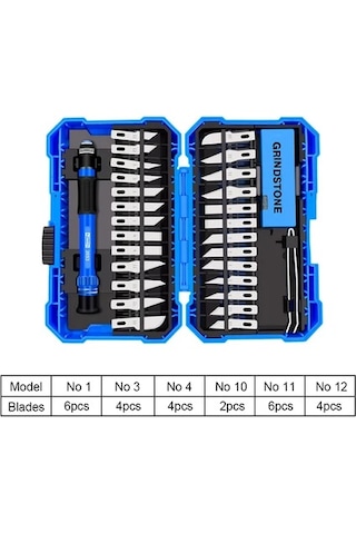 Rekotools-29 Parça Oyma Bıçağı Seti Hassas Kesici Renkli Kolu Neş