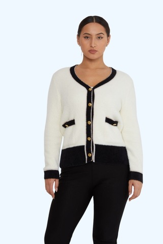 Kazee Cep Detaylı Angora Hırka Ekru - 680090834 Ekru