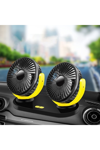 Springsun Taşınabilir Çift Başlı 360 Döner Usb Fan 3 Hız Modlu 5v2a - Yurt/ofis/masa/araç