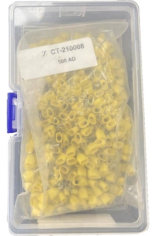 Tügen 2x1,00mm2 Çift Girişli İzoleli Yüksük Sarı 1 Kutu 500 Adet