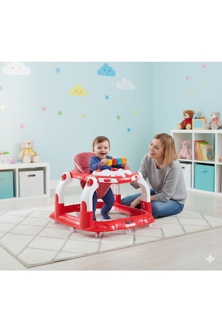 Kornalı Oyuncaklı Mama Tablalı Zıp Zıp Hoppala Yürüteç & Örümcek & İlk Adım
