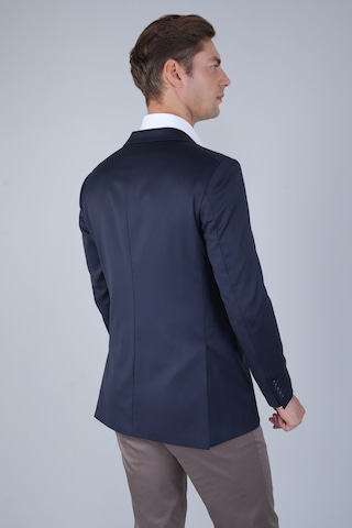 Bisse Comfort Fit Lacivert Mono Yaka Çift Yırtmaçlı 6 Drop Erkek Yün Ceket Pck24k24204 D39 Lacivert