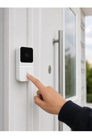 Hd Kameralı Beyaz Görüntülü Kapı Zili Çift Yönlü Sesli Wi-fi Akıllı Kapı Zili