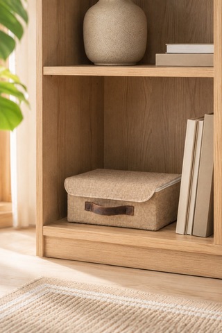 Jüt Düzenleyici Sepet S Boy 26x20x10 Cm Dolap İçi Raf Banyo Makyaj Ve Aksesuar Saklama Kutusu Bej
