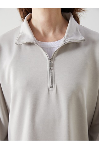 Lcw Comfort Gri Dik Yaka Kadın Sweatshirt