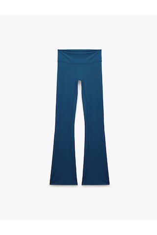 Koton Yüksek Bel Slim Fit Dikiş Detaylı Spor İspanyol Paça Tayt Lacivert 7wak40230nk