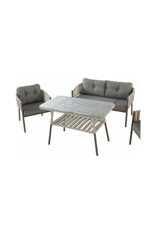 Galata 2+1+1+masa 70 120 Bahçe Balkon Mutfak Takımı,gri Gri
