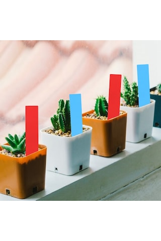 Xiyyadms Pvc Su Geçirmez Bitki Etiketleri, Çift Kullanımlı Toprağa Takma Ve Asma , Yazılabilir, 100 Adet Mavi+kırmızı