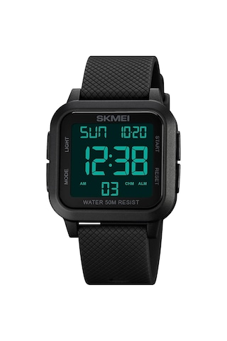 Erkekler Dijital Spor Saati Led Ekran Büyük Yüz Elektronik Saatler Çok Fonksiyonlu Su Geçirmez Alarm Kronometre Geri Işık Açık Açık Sıradan Siyah Saat Siyah Siyah