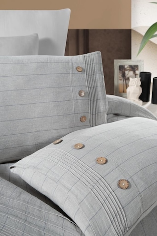 Linen Çift Kişilik Nevresim Takımı Gri Gri