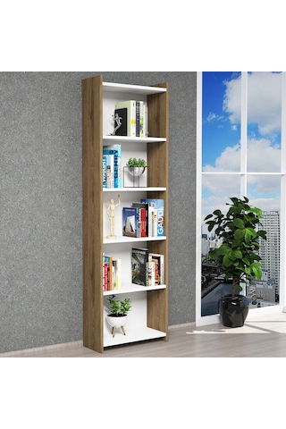 Ferniso Mobilya 5 Bölmeli Kitaplık Çam-beyaz