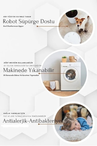 Aries Home Tavşan Tüyü Gri Yumuşak Makinada Yıkanabilir Kaymaz Ve Toplanmaz Süet Taban Post Halı