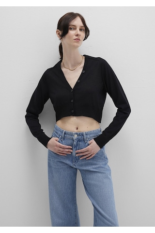 Mavi - Siyah Crop Hırka 1710690-900 Siyah