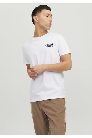 Jack & Jones Beyaz Göğüs Baskılı Kısa Kollu Tişört - Corplogo 12151955 - 7 Beyaz