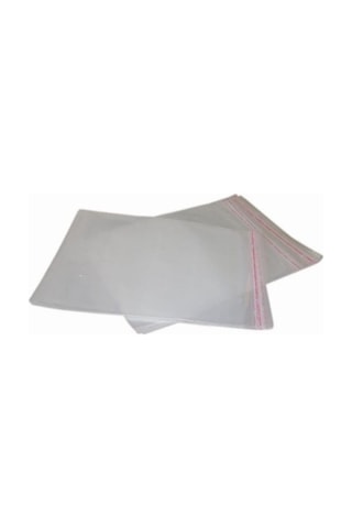 Şeffaf Bantlı Yapışkanlı Jelatin Poşet 50'li 25 x 30 + 5 CM