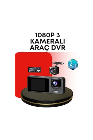 Araç Kamerası 3 Lü Sistem Full Hd, Sesli Kayıt Ve Park Gözetimi 23462528