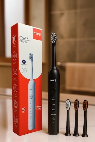 Mioji Oral B1 Şarj Edilebilir IPX8 5 Modlu Diş Fırçası Siyah + 3 Yedek Başlık