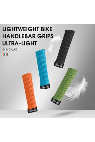 Folinda Silikon-alüminyum Bilezikli Bisiklet Tutamak Koruması, Anti Kayma Ve Sönümleme Özelliği, Dağ Bisikleti İçin Kilitlebilir, Mavi Çift Set Çok Renkli