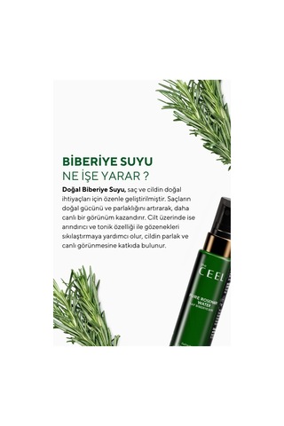 The Ceel Biberiye Suyu Dökülme Karşıtı ve Hızlı Saç Uzatma Etkili Saf Saç Toniği 100 ml