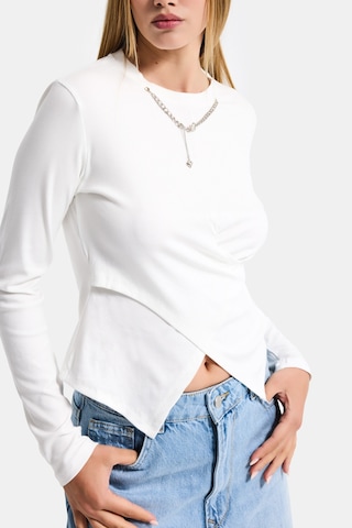 it's basic Kadın Beyaz Renk W5 Asimetrik Kesim Kolye Aksesuarlı Özel Tasarım Body