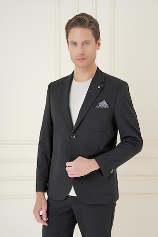 Efor Slim Fit Mono Yaka Çift Yırtmaç Torba Cep Casual Siyah Ceket C 697 Siyah