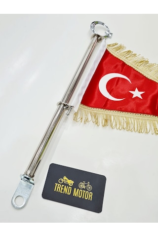 Motosiklet Makam Bayrağı Flama - Ay Yıldız Altın Püskül