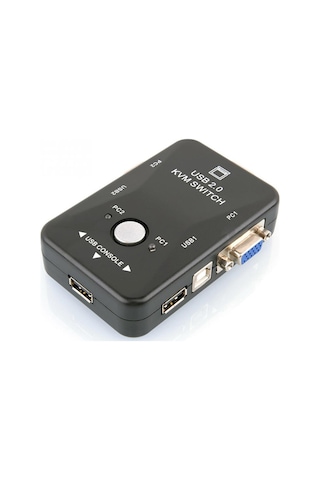 2 Port Usb To Kvm Switch Çoklu Pc Kasa Çoklayıcı Bilgisayar Vga