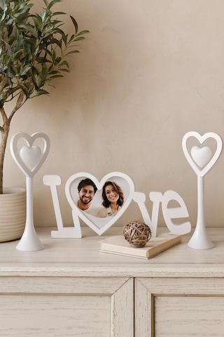 Romantik Masa Dekoru Sevgililer Günü -beyaz - Yemek Masası Dekoru-hediyelik