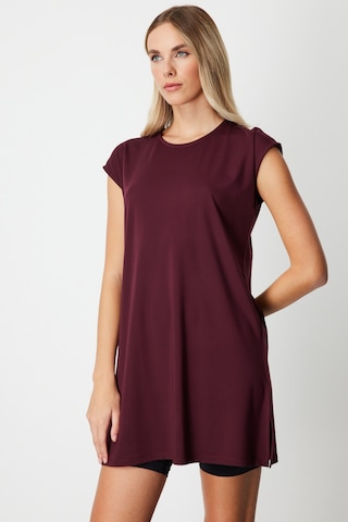 On Kadın Sıfır Yaka Basic Tunik 61419 Bordo