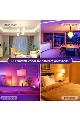 Konesam 10w Wifi Akıllı Ampul, Rgb+cct 16m Renk, Alexa/google Ses Kontrolü, E27, 190-240v, Dimmable Çok Renkli