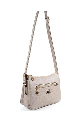 Silver Polo Sp818 Kadın Çapraz Çanta Logolu Bej-s.bej