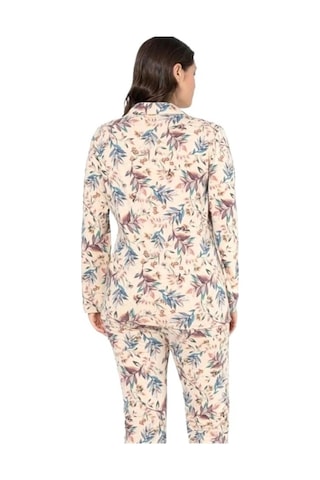 Ciciten Pamuk Melanj Desenli Boydan Düğmeli Bayan Pijama Takım 001