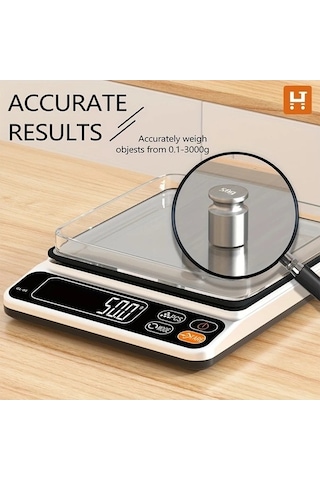 Fastbuy Wangxi Habuybuy Gl-01 Taşınabilir El Tipi Mutfak Tartısı 1kg 0.1g Hassasiyetli Elektronik Gram Ağırlık Tartısı Siyah Siyah